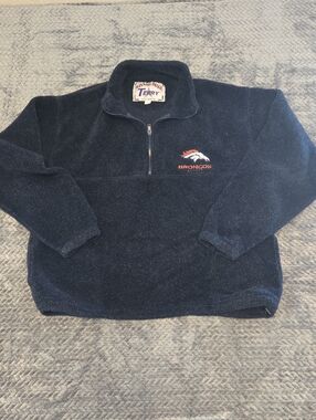 Denver Broncos Navy Terry Quarter-Zip Pullover